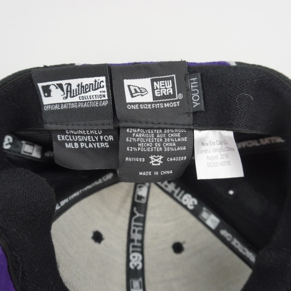 Colorado Rockies New Era 39Thirty Batting Hat MLB Flex Stretch Fit Hat Youth OS - Picture 7 of 7